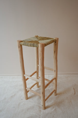 Tabouret haut en fibre de palmier